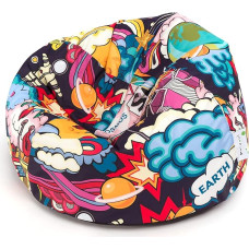 Ecopuf Sakwa Fantasy Bean Bag, Made of Polyester, 90 x 50 cm, Stylish Living Room Seat Furniture for Children and Adults, Bean Bag Chair with Polystyrene Filling (EPS Beads)