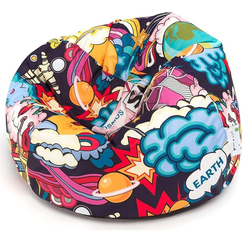 Ecopuf Sakwa Fantasy Bean Bag, Made of Polyester, 90 x 50 cm, Stylish Living Room Seat Furniture for Children and Adults, Bean Bag Chair with Polystyrene Filling (EPS Beads)