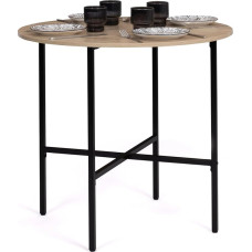 IDMarket - 80cm Detroit Industrial Style Round Dining Table for 4 Seater