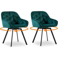 CLIPOP Velvet Dining Room Chairs, Rotatable Set of 2, Padded Armchairs, Kitchen Chairs with Armrest, Leisure, Upholstered Chair, Super Thick, Comfortable Seat, Swivel Chair, Armrest Chair for Dining