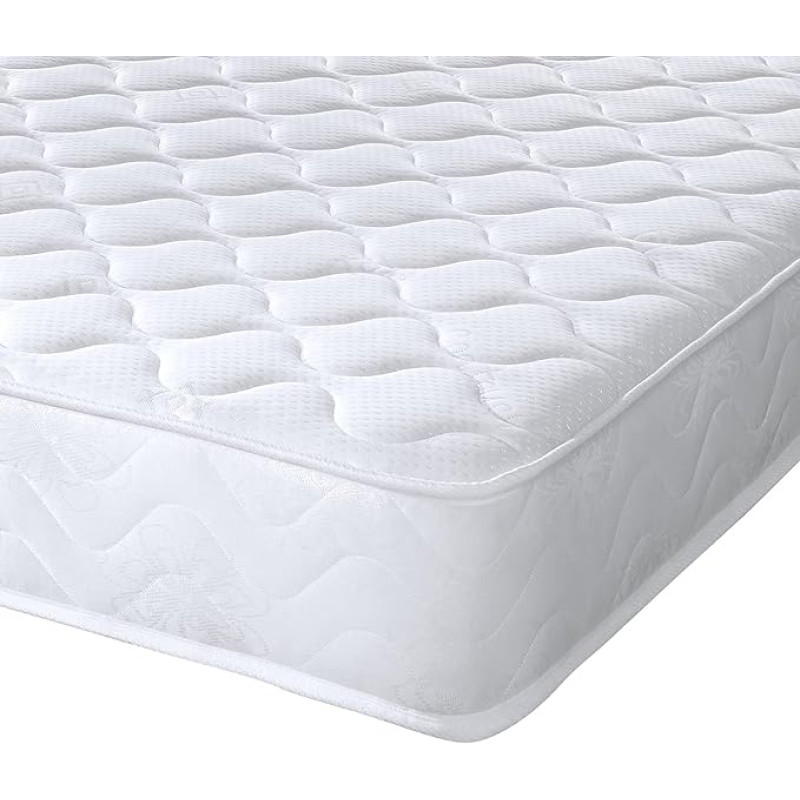 Extreme Comfort Cooltouch Plus Flame Essentials Foam Free & Maxi-Coil Pocket Spring Mattress, Medium Feel, White, 18cm Deep, Small Double, 120 x 190 cm