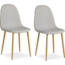 Homestyle4u 2336 Dining Room Chairs Set of 2 Chairs Light Grey 2 Pieces Living Room Dining Room Kitchen Chair Upholstered Chair