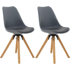 IDIMEX Bolivia Dining Room Chair in Retro Design, Kitchen Chair, Dining Chair, Upholstered Chair, Rotating, Set of 2, Faux Leather in Grey