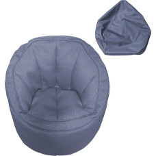 Rebecca Mobili RE6520 Armchair without Upholstery Seat Pouf Cover Blue Polyester Soft Hinged Bedroom Living Room 70 x 75 x 75 cm (H x L x W)