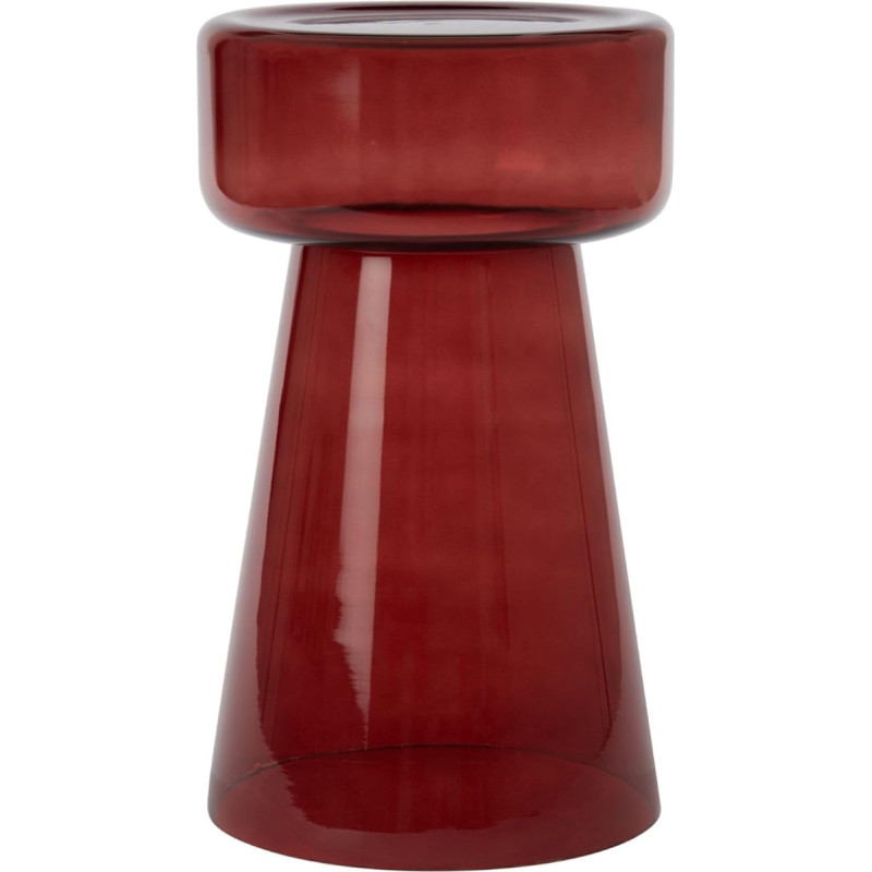 Light & Living Dakwa Side Table, Red, Diameter 30 cm, Round, Glass, Coffee Table, Sofa Table, Small Table for Living Room and Bedroom