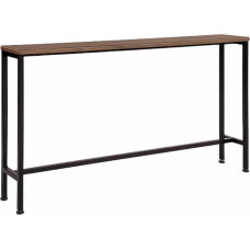 XILYZMO Tilt Protection Adjustable Feet Long Back Coffee Table 15 cm Narrow Console Sofa Table, Hallway Narrow Entrance Table, Wooden Storage Shelves Industrial Metal Frame (100 x 20 cm)