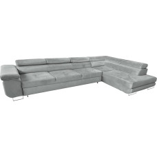 Pasti XL L-Shaped Corner Sofa with Sleep Function, Sofa Couch with Bed Box, Couch Corner Sofa, Sofa Bed for Living Room, Big Sofa Couch with Sleep Function, Sofa (Light Grey, Ottoman Right)