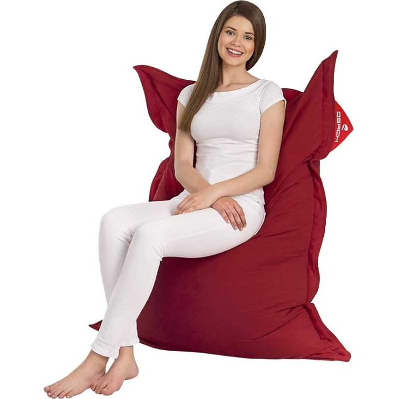 QSack Indy Children's Bean Bag Including Bean Bag Lining and German Quality Filling EPS HBCD Free Indoor Bean Bag 100 x 140 cm (Red)