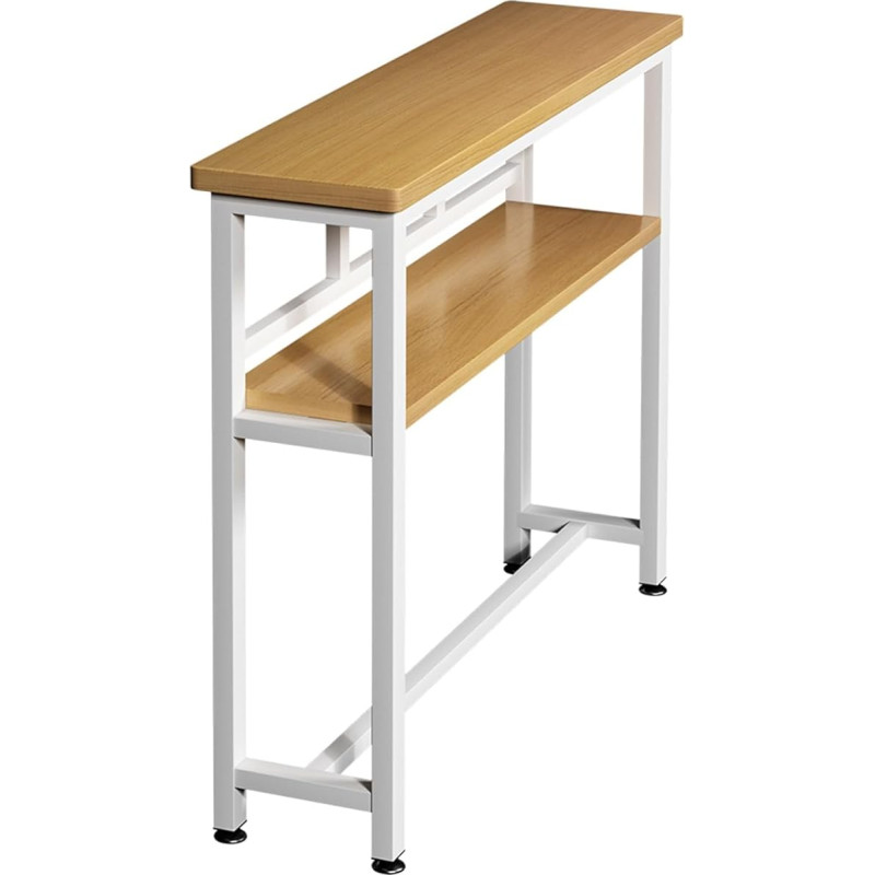 YHWKGZ Console Table, Two-Tier Console Table, with Adjustable Foot Pads, Wooden Narrow Sofa Table on the Wall, Space-Saving, Perfect for Hallway and Behind the Sofa (47.2 x 7.8/120 x 20 cm)