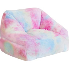 Cvortll Bean Bag Chair for Kids 33 Inch Modern Rainbow Bean Bag Sofa with Sponge Filling and Comfortable Soft Faux Fur Kids Bean Bags Chair Sofa for Bedroom Living Room
