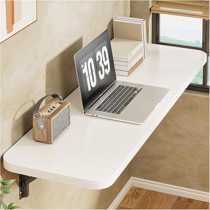 Wall Mounted Folding Table Space Saving Bar Table for Small Spaces 40x60cm Versatile Dining Room Desk Brown Folding Floating Design