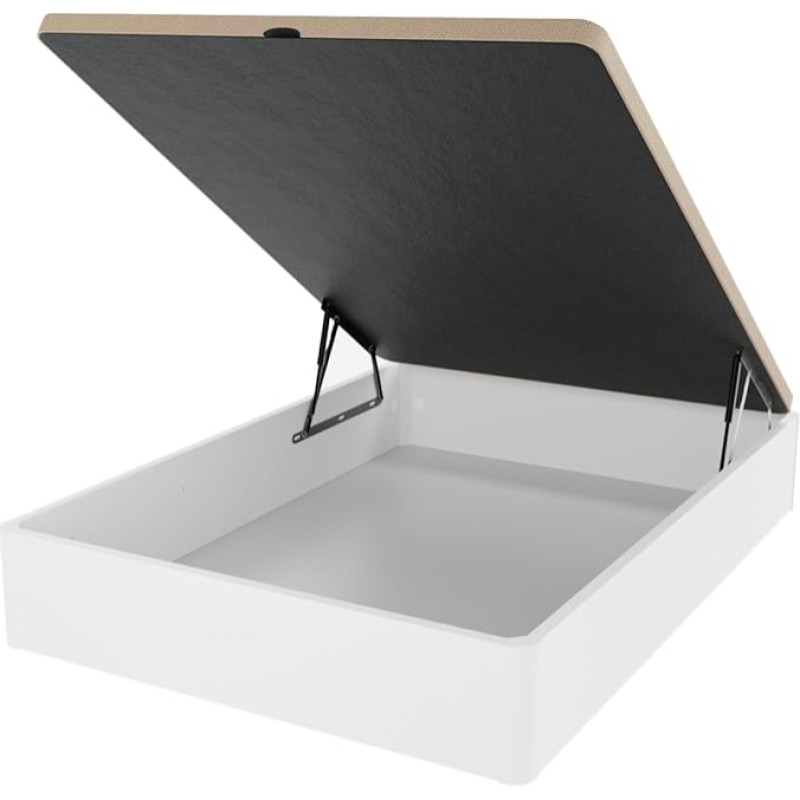 DUÉRMETE ONLINE 105 x 190 cm Super Reinforced Large Capacity Folding Bed with Breathable Lid - FREE TOOLS - WHITE WOODEN