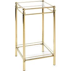 HAKU Möbel Side Table Brass-Plated Metal Safety Glass Dimensions W 40 cm x H 73 cm x D 40 cm Style: Contemporary
