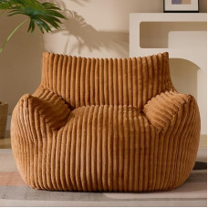 Gericco Giant Bean Bag Plush Adult Bean Bag with Armrests Orange Extra Large Comfortable for Living Room Bedroom and Bedroom Cosy and Fluffy Mini Sofa Single Sofa Type Nu