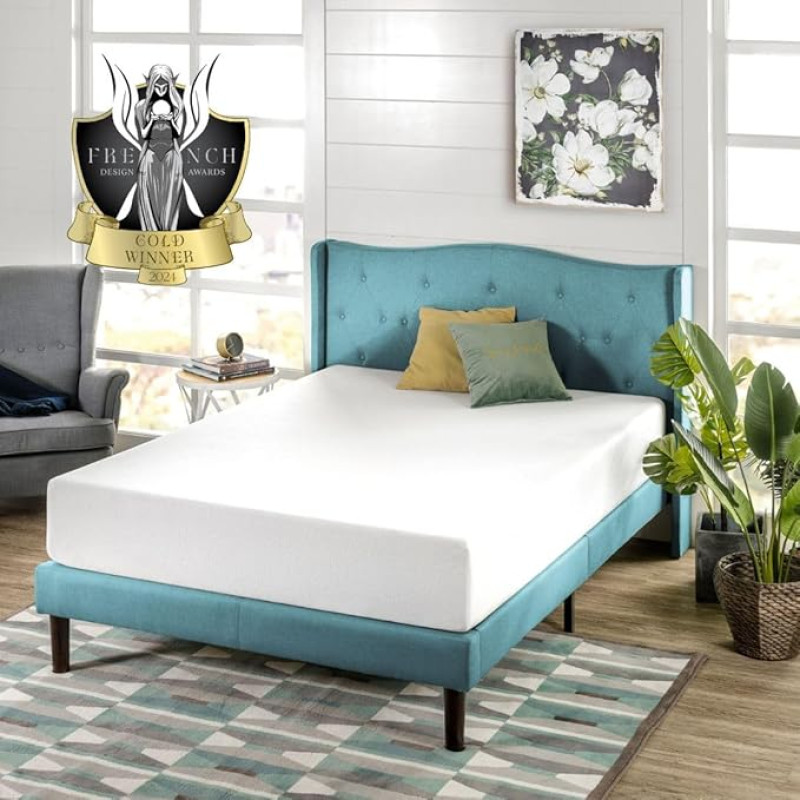 Zinus Green Tea Memory Foam Mattress, 7-Zone Adjustable Mattress, 180 x 200 cm, Height 25 cm, Rolled Mattress, Tension Relief, Oeko-Tex Certified, White