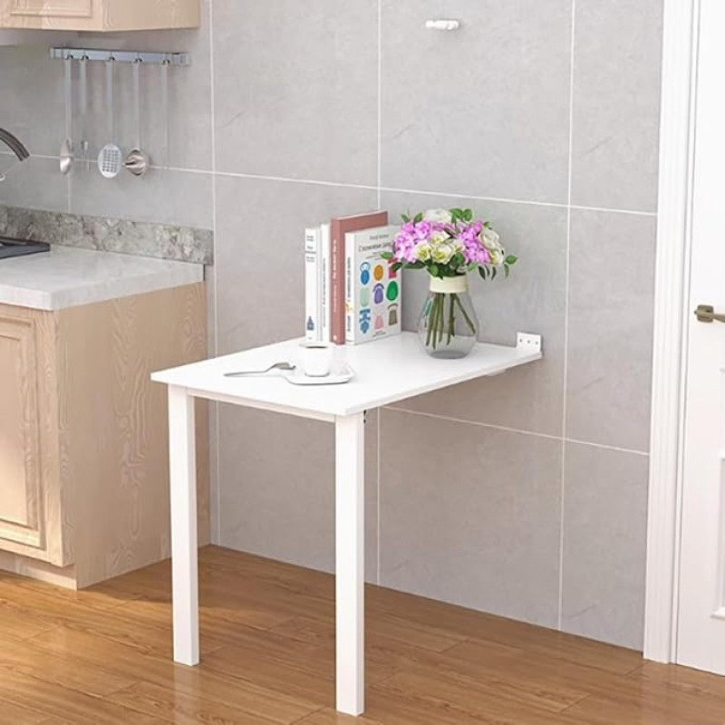 Wandmontierter Klapptisch, platzsparendes Klapp-Design mit Stützbeinen, ideal für Arbeitszimmer, Küche, Wäsche, Restaurant und Büro