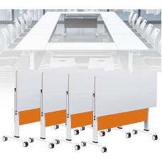 Großes klappbares Konferenzzimmertisch-Set – 4 Stück, mobile Klapptische für 2–10 Personen, stabiler Metallrahmen für Bürobesprechungen und Trainingseinheiten