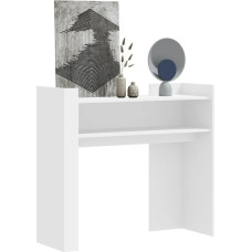 Makastle Console Table with Shelves, Narrow Sofa Table, Entrance Table for Living Room, Hallway, Entrance, Coffee Table Behind Sofa, Easy Assembly, White, 100 x 35 x 90 cm