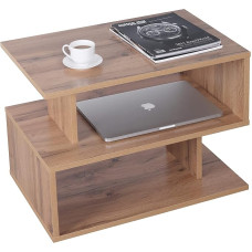 RICOO WM092-EW WM092-EW Coffee Table with Storage Space 59 x 45 x 39 cm, Wooden Living Room Table for Couch, Oak Wotan