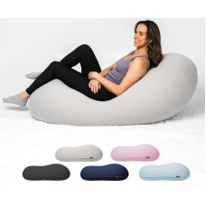 Moon Pod Bean Bag Chairs for Adults, Grey - The Zero-Gravity Bean Bag Chair for Stress, Comfort & Deep Relaxation All Day - Ultra Soft Ergonomic Support for Back & Neck -