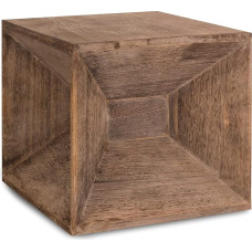 Homestyle4u 1772 Stool Side Table Wooden Cube Stool Cube Bedside Table Brown Grey Vintage