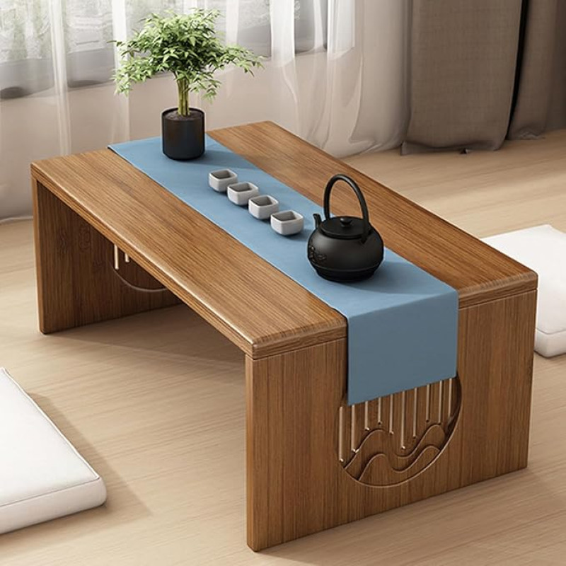 Eleeonora Japanischer Tisch Klappbar,Betttablett Klappbar,Bodentisch Im Japanischen Stil,UnterstüTzung Leisten,Kein SchüTteln,Geeignet FüR Wohnzimmer,Esszimmer,Teestube