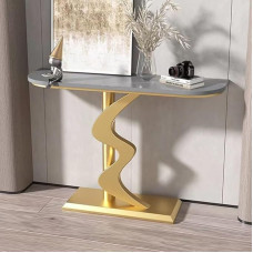 EpuzeR Creative Console Table with Metal Base, Modern Sofa Table, Hallway Table, Narrow, Console, Multi-Purpose Cabinet, 80/100/120 x30x78 cm (Color : Gold, Size : 80cm)