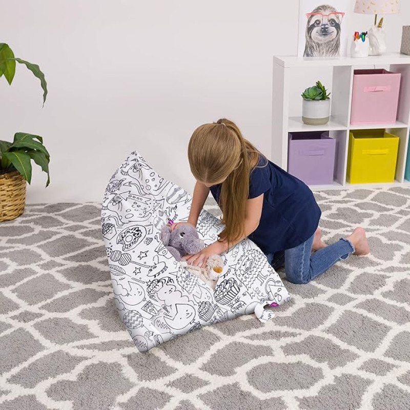 Posh Creations 100L Medium Bean Bag for Kids Teens and Adults - Linen Dye