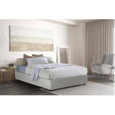 Talamo Italia - Matilde Double Bed with Faux Leather Cover, 100% Made in Italy, Front Opening Suitable for Mattresses 120 x 190 cm, White