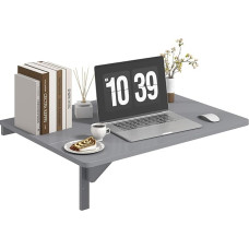GIANTEX Small Folding Wall Table, Hanging Table, Foldable, 80 x 60 cm, Wall-Mounted Folding Table, Dining Table, Desk, Laptop Table, Wall, Space-Saving (Grey)