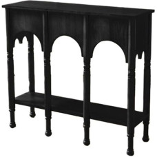 FOMWWVYS Console Table, Modern Mid-Century Console Table, 39 Inch Modern Decorative Console Accent Table Furniture for Entryway, Living Room, Hallway Table (Black)