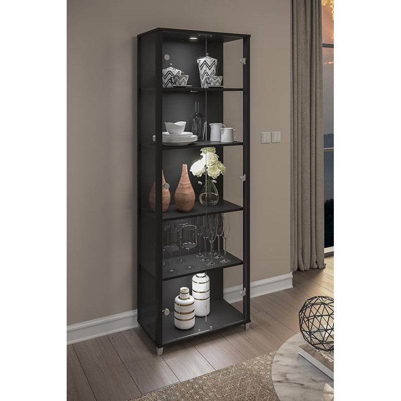möbelando Berlin VIII Display Cabinet Black