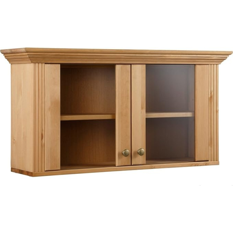 clever-moebel Leached/Oiled Pine Display Cabinet, Wall Cabinet, Hanging Display Cabinet