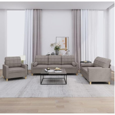 qohoio 3201265 3-Piece Sofa Set with Cushion Sofa Living Room Sofa Set Sofas for Living Room Taupe Fabric