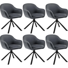 WOLTU EZS05dgr-6 Swivel Dining Room Chairs, Dining Table Chairs, Kitchen Chairs, Velvet Armchair Living Room, Armrest Chair, Modern Dining Chairs, Upholstered Chair, Modern Armchair, Dark Grey