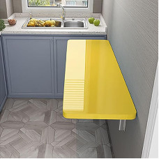 Heavy-Duty Folding Wall-Mounted Drop-Leaf Table for Home Office & Kitchen - Space-Saving Floating Table with 70 kg Load Capacity for Dining & Laundry Room