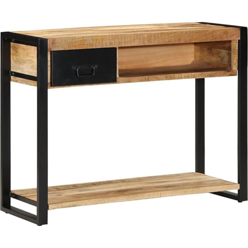 Gecheer Console Table 100 x 35 x 75 cm Rough Solid Mango Wood Sofa Table Storage Table Hallway Table Hallway Table Wall Table Hallway Console