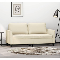 LAPOOH 359334 2-Seater Sofa Cream 140 cm Faux Leather, Lounge Sofa, Sofas & Couches, Relax Sofa, Couch for Living Room, Couch with