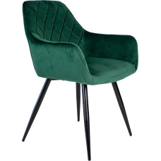 Kick Collection Monza Dining Room Chair, Dark Green, Modern and High Quality, Velvet Fabric and Metal, Available in Many Colours