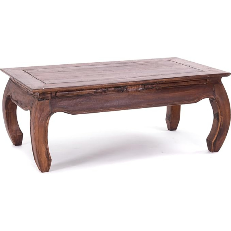 Design Opium Table East 100 x 60 x 41 cm (W x D x H), Mahogany Recycled Wood, Side Table, Coffee Table Made of Solid Wood, Colour: 02 Light Brown