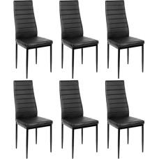 Dining Room Chairs, Set of 6, Dining Room Chairs Modern, Faux Leather Cover, High Backrest, Comfortable Dining Room Chair, Faux Leather Chair, SGS Tested (6, Black)