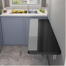 Heavy Duty Wall Mounted Folding Table with Bracket - Space-Saving Multifunctional Table for Laundry Room Kitchen Home Bar & Office - Durable & Versatile Design