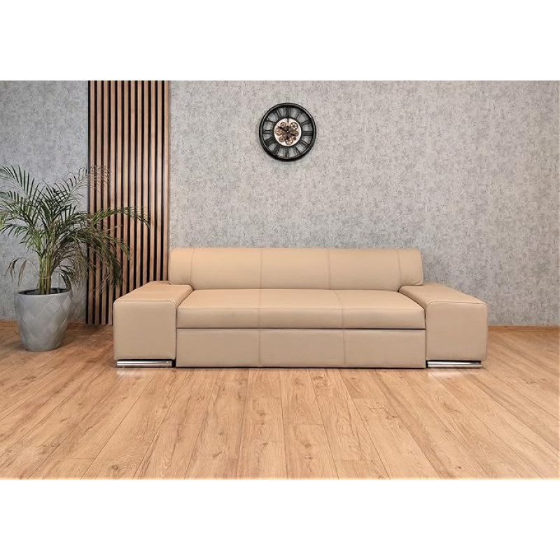 Quattro Meble London FS Sofa 238 cm with Bed Function Sleep Function Leather Sofa Real Leather Couch Choice of Colours