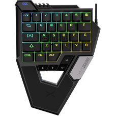 DELUX 34 Keys Professional Gaming Keyboard, Magnetic One-Handed Keyboard, Fast Shutter Trigger, 8K Hz Query Rate, Individually Structured Keycaps, with Web Driver (RTS1)