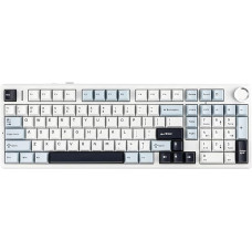 MechLands Aula F99 PRO 96% Mechanical Gaming Keyboard, BT5.0/USB-C/2.4GHz Wireless, Hot Swappable Gasket Custom Keyboard with 8000 mAh Battery, Rotary Knob, RGB for Win/Mac, QWERTY (White Blue)