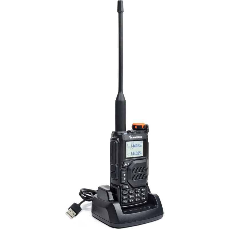 QUANSHENG UV-K5 raadio 5W Walkie Talkie pikamaa laetav käsiraadio täiskasvanutele Politsei raadio FM, NOAA, C-tüüpi laadimine, 200 kanalit (UV-K5)