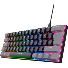Trust Gaming GXT 867 Acira 60% Mechanische Tastatur Deutsches QWERTZ Layout, RGB Beleuchtung, Doppelt Belegte Tasten, USB Mini Tragbare Programmierbare Kleine Gaming Tastatur 60 Prozent PC Laptop