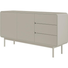 Selsey ORO Chest of Drawers Storage Cabinet 2 Doors 3 Drawers Cupboard Drawer Cabinet Push to Open 154 cm Grey Beige