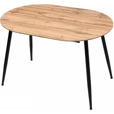 TRISENS Rodrigo Extendable Dining Table, 120-150-180 x 80 cm, 4-10 People, Oval Kitchen Table with Metal Frame for Kitchen, Dining Room, Wood Look, Colour: Oak