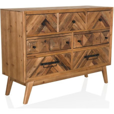 hjh LIVING SANTJAGO Wood Sideboard with Herringbone Look XL Chest of Drawers with 7 Drawers for Living Room Bedroom Hallway Storage Cabinet 97 x 33.5 x 72.5 cm